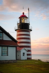 Sunset at West Quoddy Head Lighthouse in Maine